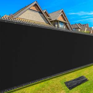Grillage occultant robuste pour clôture, protection solaire 170 GSM, 90 % d'occultation, pour mur, jardin, cour, noir - Product Image 4
