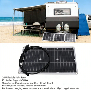 Panneaux solaires ALECTER légers 20W 18V pliables, semi-flexibles, monocristallins, étanches, module PV pour utilisation en extérieur, marine, camping-car - Product Image 3