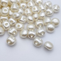 Offre Spéciale en Stock Boutons de Robe de Mariée en Plastique Dôme de Petite Taille 18L 11mm Blanc Perle et Ivoire Cousus Main