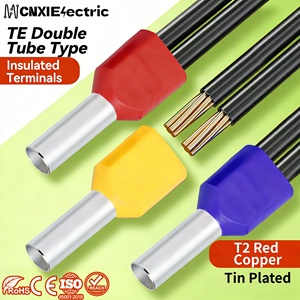 Embout de câble isolé en nylon série CNXI <span class=keywords><strong>TE</strong></span>, embout tubulaire en cuivre étamé à sertir pour câble double, pour l'automatisation industrielle - Product Image 1