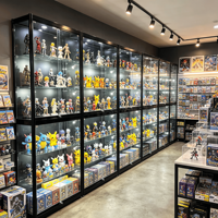 Vitrines d'exposition personnalisées pour loisirs créatifs, vitrine en verre verrouillable avec éclairage LED pour objets de collection et décoration intérieure