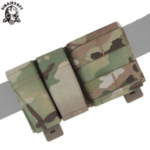 Pochette tactique en nylon pour accessoires 9 mm et 5,56 mm, triple pochette Molle à ouverture supérieure pour gilet tactique, idéale pour la chasse - Product Image 1