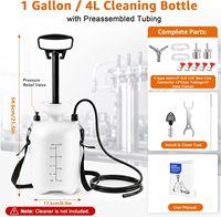 Kit de nettoyage pour Kegerator avec pompe manuelle pressurisée et adaptateurs de robinet – Outil standard de nettoyage de fût de bière pression 1 gallon/4L