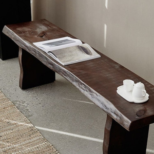 Banc en bois massif nordique moderne vent silencieux simple longue porte irrégulière <span class=keywords><strong>tabouret</strong></span> à chaussures mural siège ottoman amovible pour le salon - Product Image 1