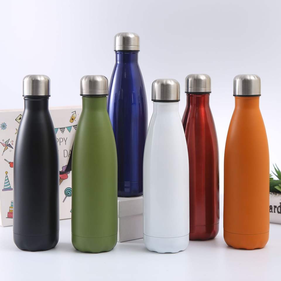 17oz Sport Flask Steel Vacuum Insulated Double Walled Cola Shape Metal ...