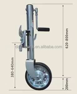 Nouvelle roue de jockey en acier Q235 de 1500 lb, revêtement noir en poudre, pour caravane, avec double roues en caoutchouc de 8 pouces - Product Image 1