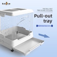 Cage à oiseaux spéciale écologique pour les canards Cole Villa Toilette Grande boîte d'élevage en acrylique Cage à cochons d'inde anti-éclaboussures