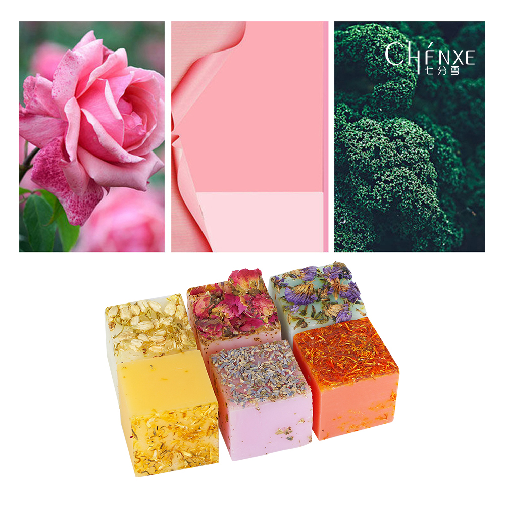 Private label organic acne soap making lavender roses dried flowers bath fragrant soap