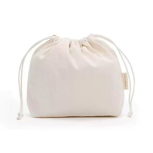 Pochette en toile de coton de haute qualité avec cordon de serrage, couleur naturelle, sac anti-poussière en coton avec double cordon - Product Image 4