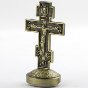 KOMI, crucifijo de pie, Cruz, decoración de Mesa para el hogar y la Oficina, artesanías de Cruz de Jesús de Metal Vintage para regalos religiosos - Product Image 4