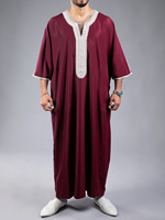 Thobe Musulman Brodé 2024 pour Hommes, Robe Djellaba, Abaya, Jellabiya ou Boubou Marocain pour Homme