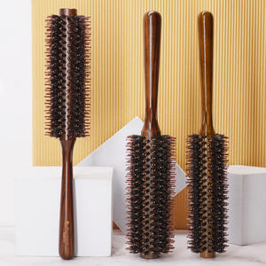 Brosse à cheveux en bois avec logo personnalisé, poils de sanglier, peigne afro, brosses à cheveux écologiques pour femmes - Product Image 1