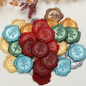 Etiquetas pequeñas de cera con diseño de rosas, pegatinas de sellado multicolor para decoración - Product Image 3