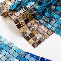 Carreaux de mosaïque de piscine en verre de couleur mélangée de luxe carrelage de salle de bain et de piscine thermofusible