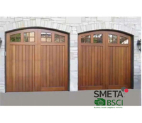 Porte de garage à ouverture automatique LONGTAI de style américain en aluminium imitation bois, amortissante et à marche arrière automatique