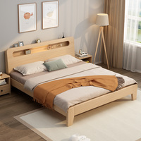 Lit mural en bois de pin nordique 1,8 m, lit plateforme moderne taille King, mobilier de chambre à coucher de style japonais