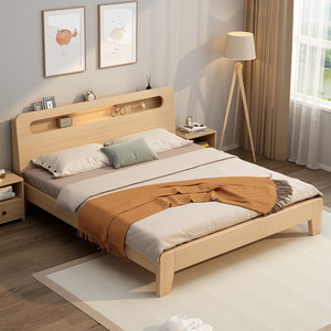 <span class=keywords><strong>Lit</strong></span> mural en bois de pin nordique 1,8 m, <span class=keywords><strong>lit</strong></span> plateforme moderne taille King, mobilier de chambre à coucher de style japonais - Product Image 3