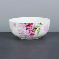Bol à nouilles de 7 pouces, style chinois, motif de plantes et de fleurs sous glaçure, en céramique de porcelaine fine pour la maison