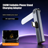 Penyangga Ponsel 240W dari Paduan Seng dengan Adaptor USB-C 2-in-1, Penyangga Kompak untuk iPhone Pro Max