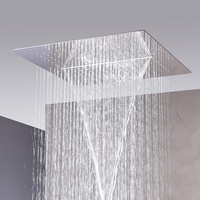 Nouvel ensemble de robinets thermostatiques muraux en cuivre chromé de style chinois avec douche cascade, design minimaliste pour usage hôtelier