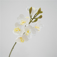 Cymbidium de cerise à tige unique, fleur artificielle de décoration d'intérieur, fleur artificielle de mariage