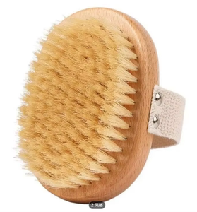 Cepillo de masaje corporal seco de madera natural con cerdas de cobre, depurador largo seco y húmedo para celulitis, cara y piel para baño, uso doméstico - Product Image 6