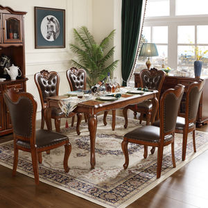 Ghế da cao cấp chất lượng cao, bốn chỗ ngồi, sáu chỗ ngồi, gỗ mahogany nguyên khối, thoải mái, giá rẻ, lưng cao, dùng cho phòng ăn - Product Image 3