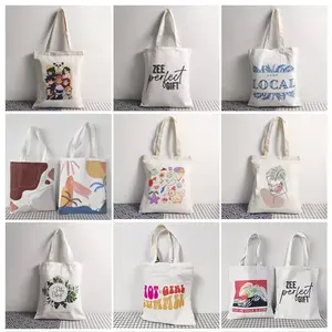 Wholesale Cotton Shopping Canvas Tote Bag Style Size Customized Foldable Canvas Reusable Shopping Bag With Custom Printed Logo