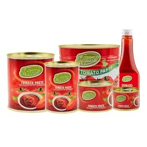 Produit de tomate en conserve de marque Erican OEM/ODM disponible facile/difficile à ouvrir Brix 28-30% prix d'usine de gros de pâte de tomate en conserve