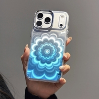 Coque Mandala Fleur en TPU PC pour iPhone 17 Air 17E 16E 16 Plus 15 Pro Max 14 13 12 11 X XS Max XR 6 7 8 – Couverture Arrière Couleur Dégradée