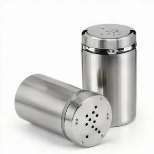 Wholesale Stainless Steel Shaker for Salt Powder Sugar Cinnamon Pepper Spice Dispenser with Adjustable Pour Holes spice jars
