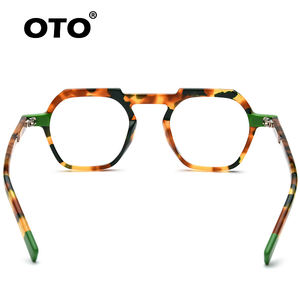 OTO 2022 패션 남여 광장 광학 프레임 펑키 컬러 고품질 아세테이트 안경 도매 안경 프레임 - Product Image 4