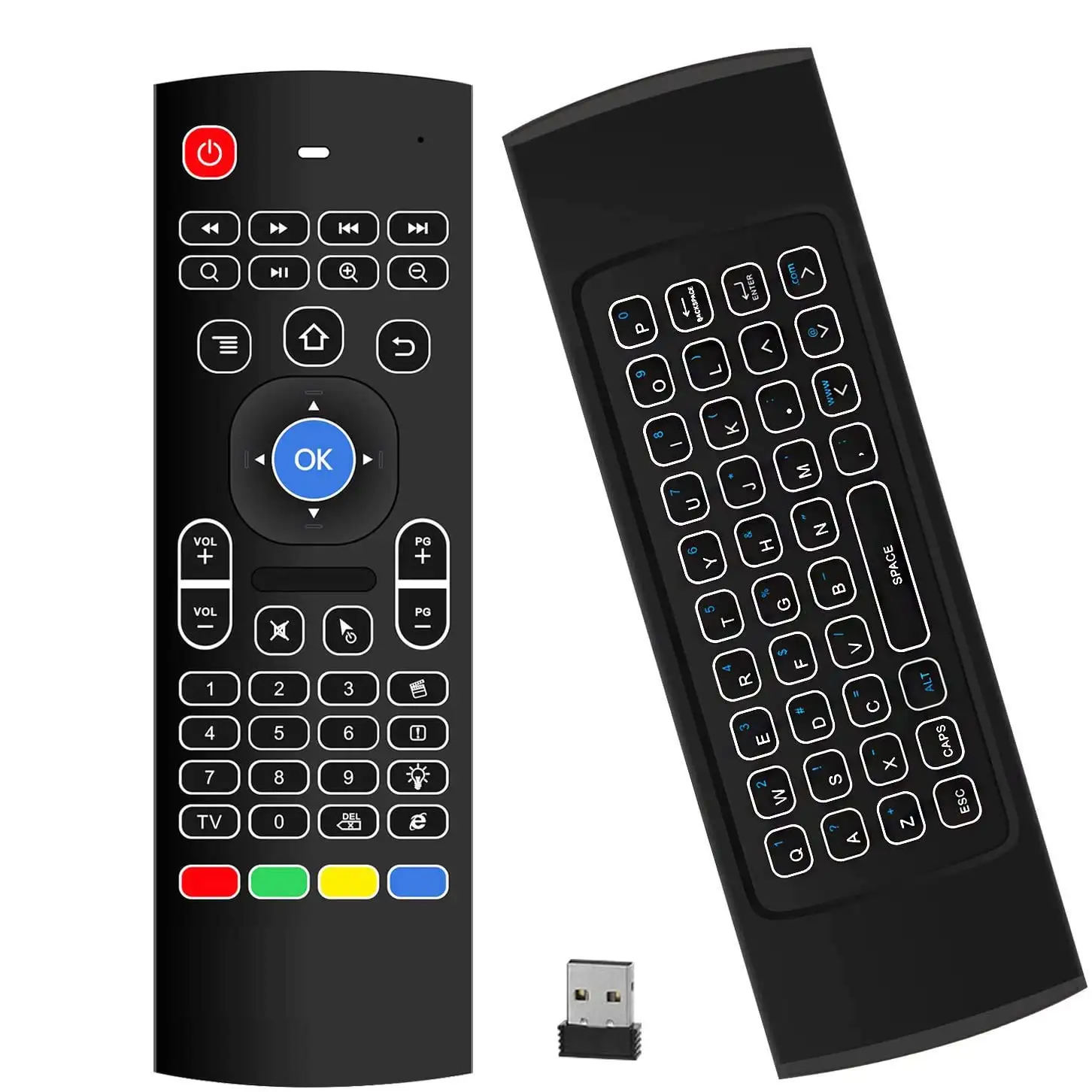 Arabic English Russian Air Mouse Mx3 2.4G With Backlight Mini Keyboard Wireless Smart Remote Control For Android TV Box