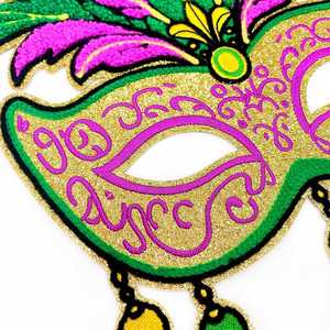 Nouveau Patch thermocollant de grande taille, motif Masque de carnaval et Plumes de queue de phénix du Mardi Gras, pour la décoration de sweats à capuche, en stock - Product Image 2