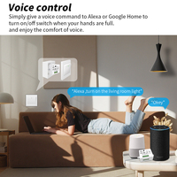 SIXWGH Kit de commutateur et de télécommande à écran tactile Wi-Fi intelligent avec commande vocale pour Alexa/Google Home Garage utiliser du matériel PC