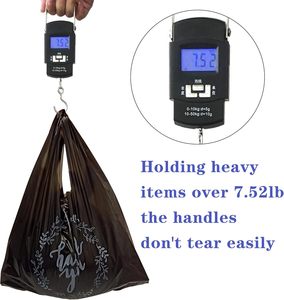 ถุงใส่เสื้อยืดสีดำ Huamaohengchun100PCS ถุงพลาสติกสำหรับร้านอาหาร ขนาด 8.7 x 4.1 x 11.6 นิ้ว - Product Image 4