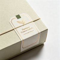 Etiquetas Adhesivas Personalizadas Haoxuan para Cajas de Regalo de Té, Papel de Arte Premium con Impresión en Lámina Dorada para Decoración de Empaques