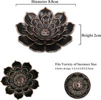 Pour Lotus Joss Stick Holders 6 trous en laiton brûleur d'encens diffuseur d'aromathérapie pour accessoire de décoration de la maison