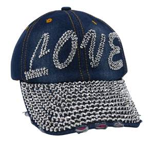 Gorra de béisbol retro con logotipo de diamantes de imitación de 6 paneles Sombrero de rendimiento estructurado de estilo deportivo lavado con cierre ajustable para exteriores - Product Image 1