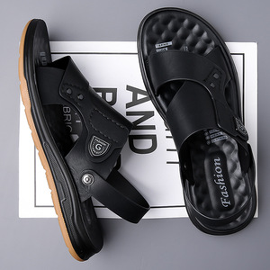 รองเท้าแตะผู้ชายสีน้ำตาลพื้นหนานุ่ม รองเท้าชายหาดแบบสวมสบายๆ สำหรับฤดูร้อน - Product Image 4