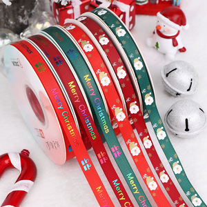 Nine-Colored <b>Ribbon</b> Christmas Printed <b>Ribbon</b> 1cm Silk <b>Ribbon</b> Diy Gift Wrapping Decorative <b>Ribbon</b> For Holiday Gift Box - Product Image 1
