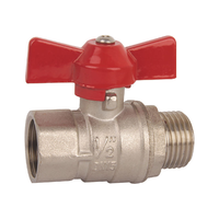 Robinet à bille en acier au carbone Manuel Eau OEM pour système de chauffage et de plomberie Filetage parallèle NPT Poignée papillon compacte PN25