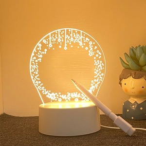 Handmade viết Board Acrylic Plug-in Power cho phòng ngủ quà tặng sáng tạo 3D DIY Led Trống ánh sáng ban đêm với bảng tin - Product Image 6