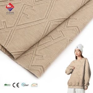Chất lượng cao 300gsm căng bông Jacquard dệt kim <span class=keywords><strong>Polyester</strong></span> <span class=keywords><strong>Viscose</strong></span> vải cho váy quần áo - Product Image 6
