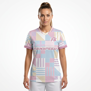 Maglia <span class=keywords><strong>da</strong></span> Calcio Personalizzata <span class=keywords><strong>da</strong></span> Donna con Scollo <span class=keywords><strong>a</strong></span> V, Traspirante, Kit <span class=keywords><strong>da</strong></span> Calcio Femminile con Sublimazione - Product Image 1