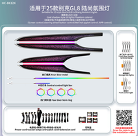 Kit de modification d'éclairage intérieur pour Buick GL8 LuShang 2025, 28 lumières, effet d'ombre froid, cadre de charge optionnel, lampe d'ambiance Phantom