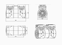 Compresseur d'air à piston alternatif silencieux sans huile de haute qualité 0,55 KW/0,75 CV