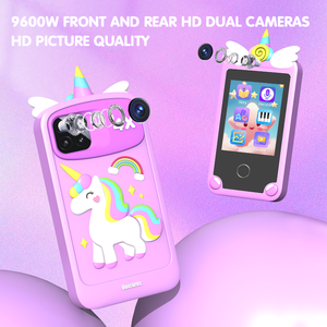 Étui de téléphone en Silicone vert rose 2.8 ''double caméra MP3 jeux histoire téléphone portable jouet d'apprentissage téléphone intelligent pour enfants - Product Image 5