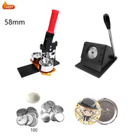 Nouvelle machine de fabrication de badges en métal DIY de 58 mm de bonne qualité avec découpeuse et kit de 1000 consommables, machine à aimants pour réfrigérateur
