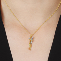 Collier pendentif étreinte parent-enfant, bicolore or et argent, motif embrassé, en cuivre, cadeau d'amour familial pour hommes et femmes